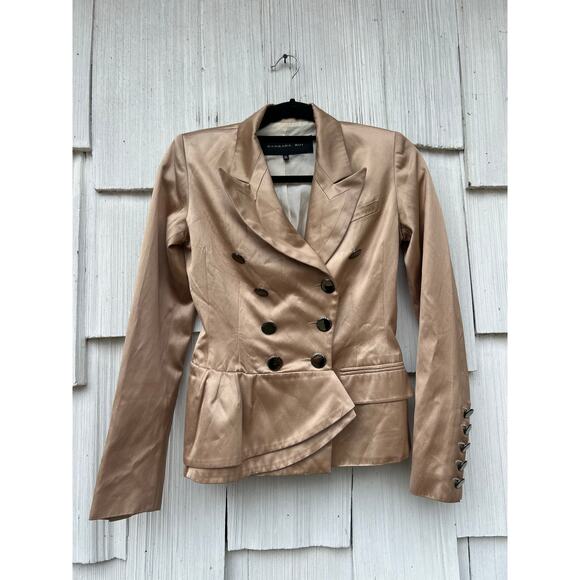 Barbara Bui Double Breasted Silk‎ Lined Blazer Jacket Peplum Detail Size 36/XS - Picture 2 of 12